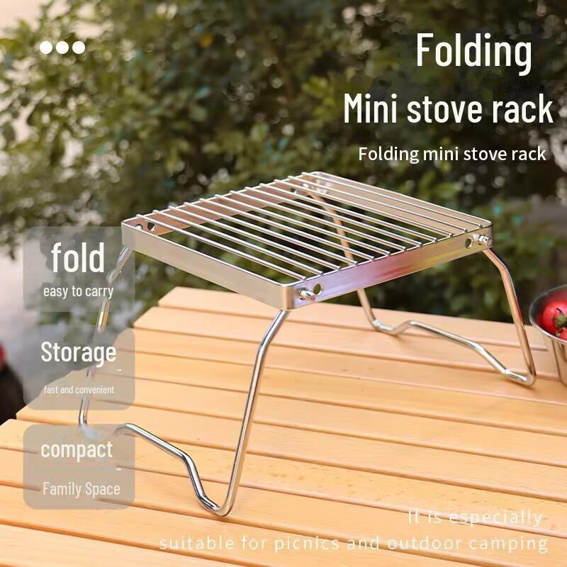 Портативная складная походная печь из нержавеющей стали и подставка для барбекю