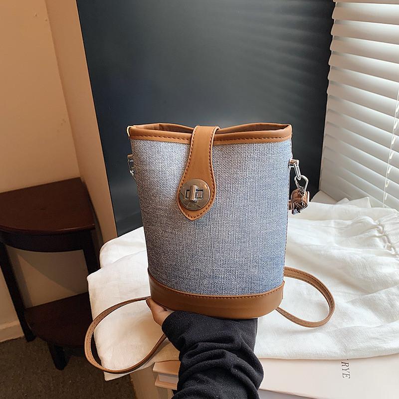 Fashionable Korean Style Casual Bucket Bag For Women In Elegant Black Silver Brown Colors