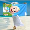 Ultra-Soft Beach Towel with CoComelon Theme,Ideal for Pool - Camping, Diving - Perfect Travel Essential, Vibrant Beach Towel.