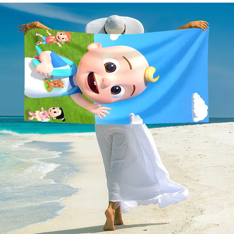 Ultra-Soft Beach Towel with CoComelon Theme,Ideal for Pool - Camping, Diving - Perfect Travel Essential, Vibrant Beach Towel.