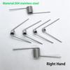 10pcs 1.4mm Wire 304 Stainless Steel Right-Hand Torsion Spring 3/6/9 Coils 60-180 Degree Corrosion Resistant Torsion Spring