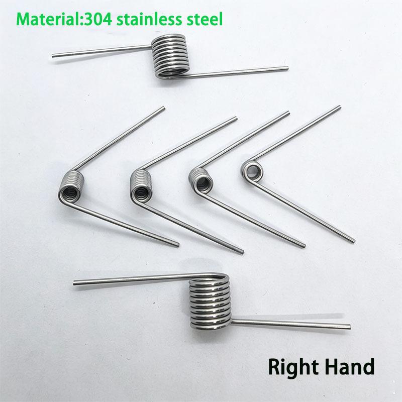10pcs 1.4mm Wire 304 Stainless Steel Right-Hand Torsion Spring 3/6/9 Coils 60-180 Degree Corrosion Resistant Torsion Spring