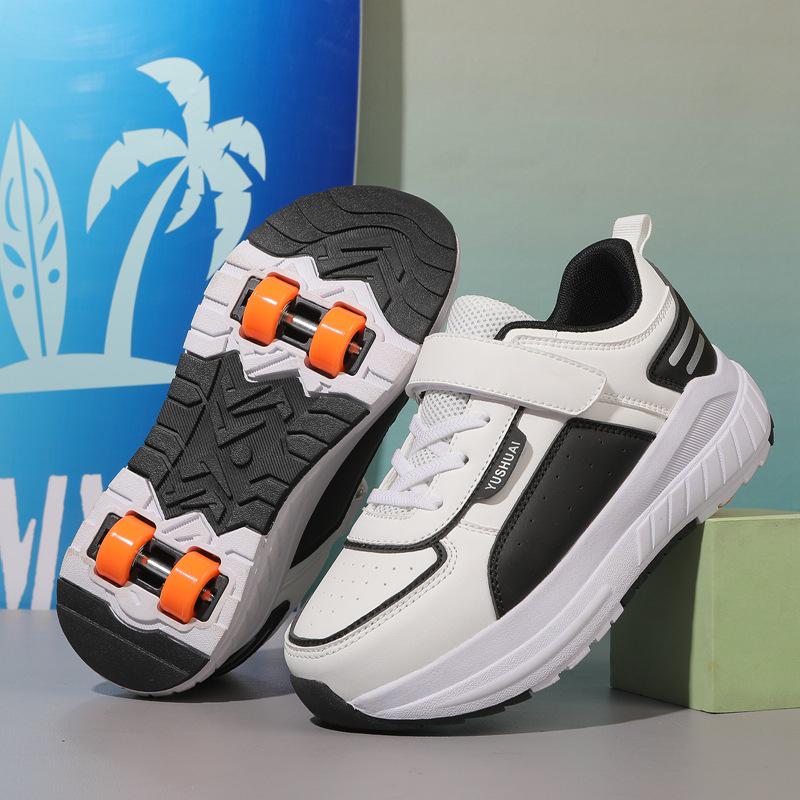 New Retractable Four-Wheel Roller Skates for Adults & Students - Double Wheel Flying Shoes for Men & Women