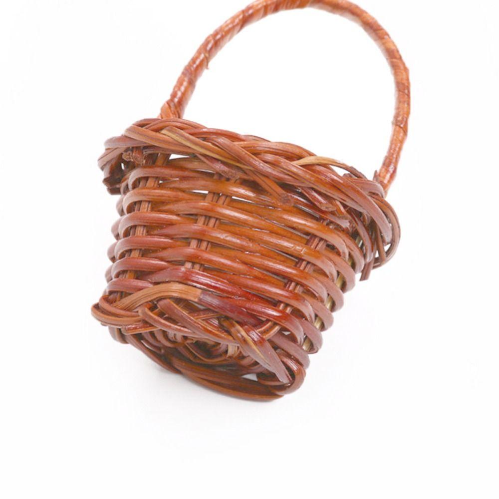 Маленькая цветочная корзина Ручная плетеная корзина Офисная декоративная корзина Мини-корзина Пасторальный декор мебели Цветочная корзина для мелочей