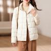 Womens Short Down Jacket 90% White Duck Warm Puffer Coat Stand Collar Slim Fit Winter 2026