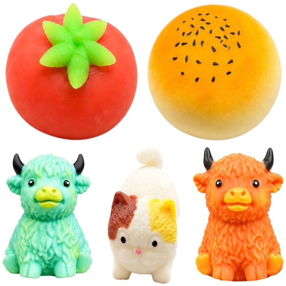 Crunchy Animals Squeeze Toy Moldable Realistic Cat Pinch Sensory Stress Ball Children's Gifts