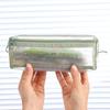 Пенал двухслойный большой вместимости прозрачный сетчатый для студентов экзаменов канцелярский органайзер ударопрочный пенал