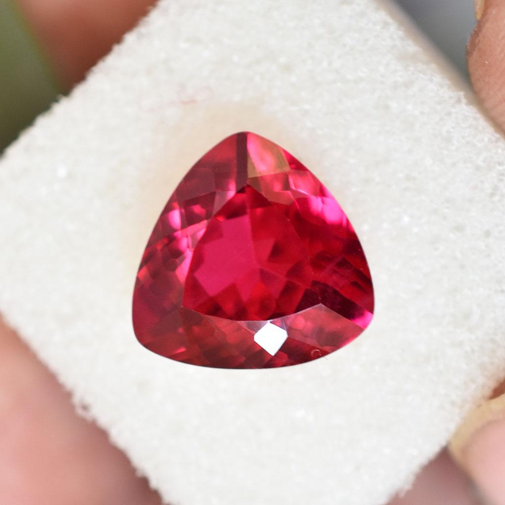 EXCELLENT Trillion Cut 6 Ct Natural Red Ruby Loose Gemstone