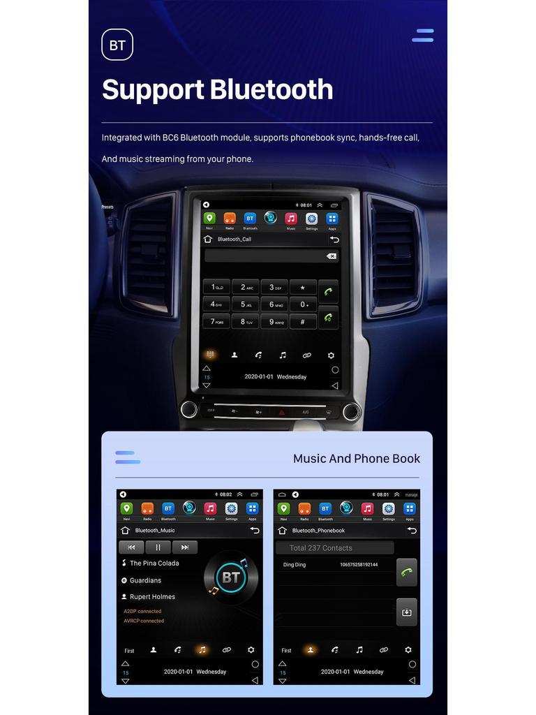 Совместимая система CarPlay Android 13 для Ford Everest, Ranger и Endeavour 2015-2022 годов выпуска.