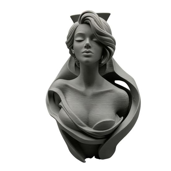 3D-печатная ваза-бюст человека, Художественная скульптура-кашпо для суккулентов, Матовый ПЛА Настольный декор, Креативный подарок для любителей искусства Новоселье