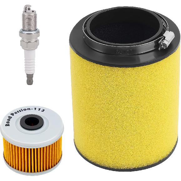 17254-HN1-000 Air Filter+Oil Filter+Spark Plug Compatible with Honda Foreman 500 TRX500F 4x4 Rubicon 500 TRX500FA 4x4 Pioneer 500 SXS500M2 Rancher