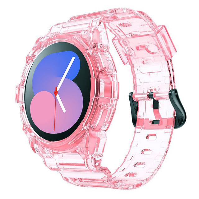 Прозрачный ремешок+корпус для Samsung Galaxy Watch 5/4 40мм 44мм Аксессуар Прозрачный чехол+спортивный браслет Ремешок для Galaxy Watch 4 браслет на запястье
