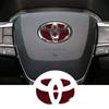 1PCS Carbon Fibe rAuto Logos Sticker Car Steering Wheel Emblem Badge Sticker For Toyota Corolla Camry Yaris Car Accessories