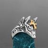 Retro Cyberpunk Anubis Ring for Men Stainless Steel Punk Gothic Edgy Zircon Vintage Egypt Style Bikers Accessories Unisex Gift