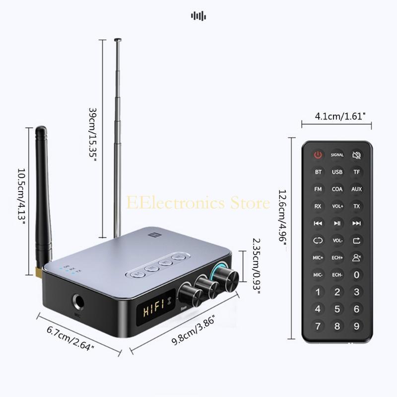 B03C Converter Bluetooth-compatible v5.1 Wireless Receiver Transmitter Adapter with FM Radio Antanna Remote Contol