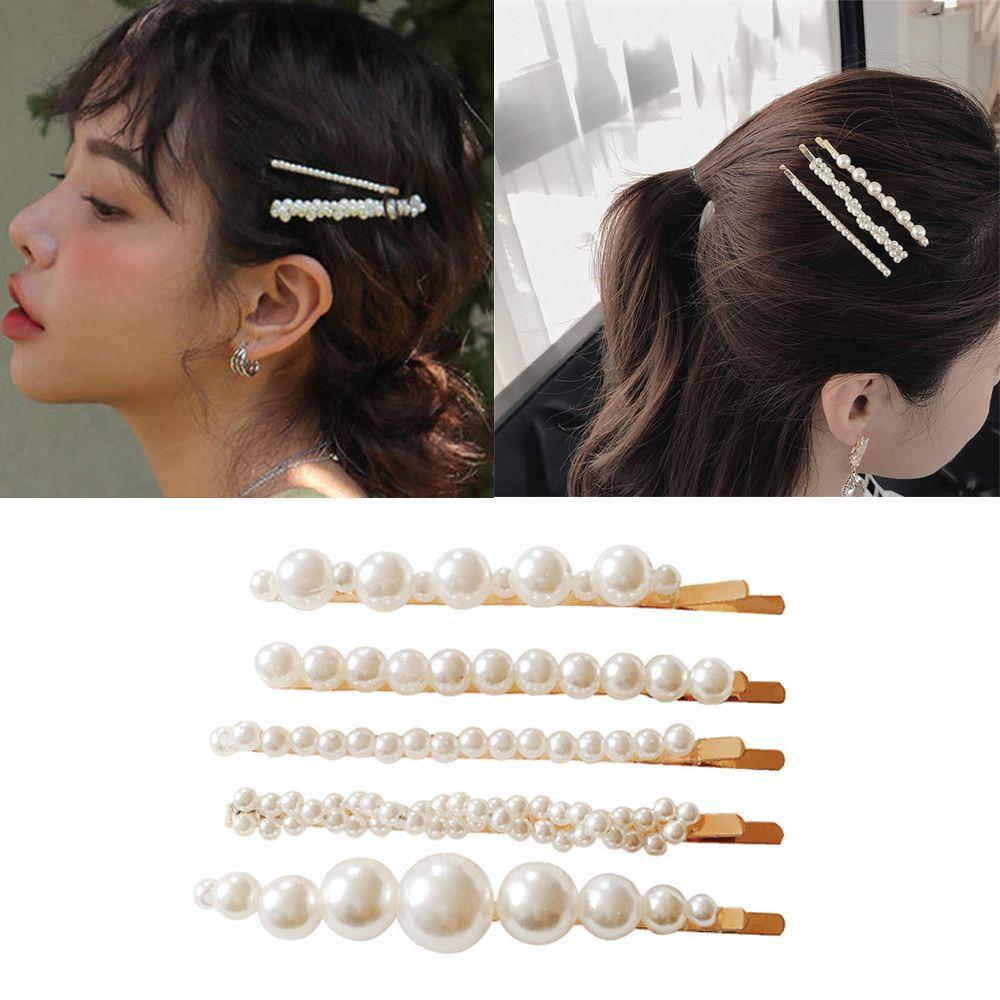 Ювелирные изделия Металлические модные жемчужные цветочные шпильки для волос Кристаллические заколки для волос Винтажные заколки Головные уборы Ювелирные изделия