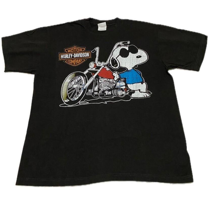 HARLEY DAVIDSON Peanuts Snoopy Parody Motorcycle Bad Boys Ride XL Shirt REPRINT Unisex T-Shirt