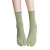 1Pair Split Toe Socks Women Cotton Casual Middle Tube Socks Candy Color Hosiery Breathable Two Toe Socks Non Slip
