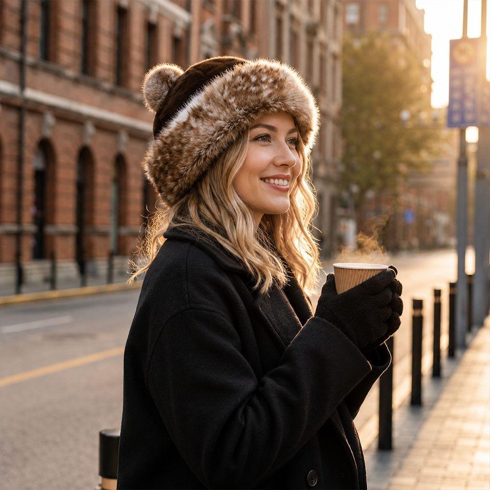 Ear Protection Winter Hat Thicken Fleece Hooded Beanie Fashion Fluffy Panama Hat for Women