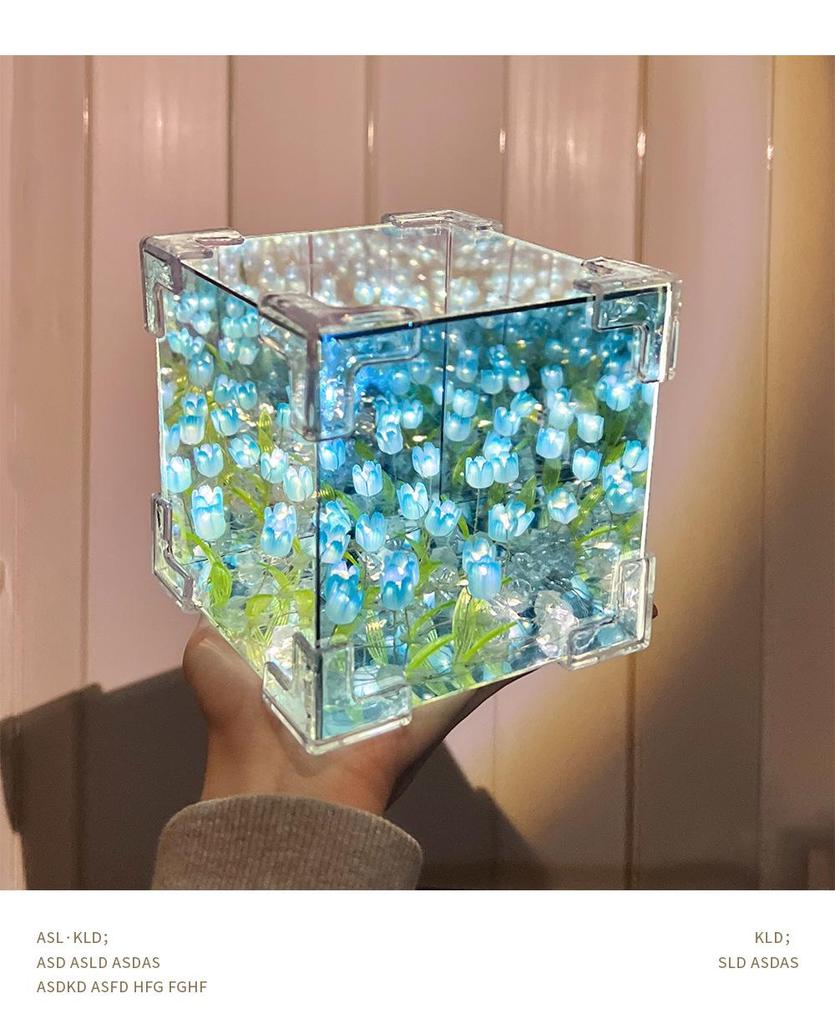 Подарок Валентина: Ночник-тюльпан ручной работы, кубик Рубика - Идеальный подарок на день рождения для девушки