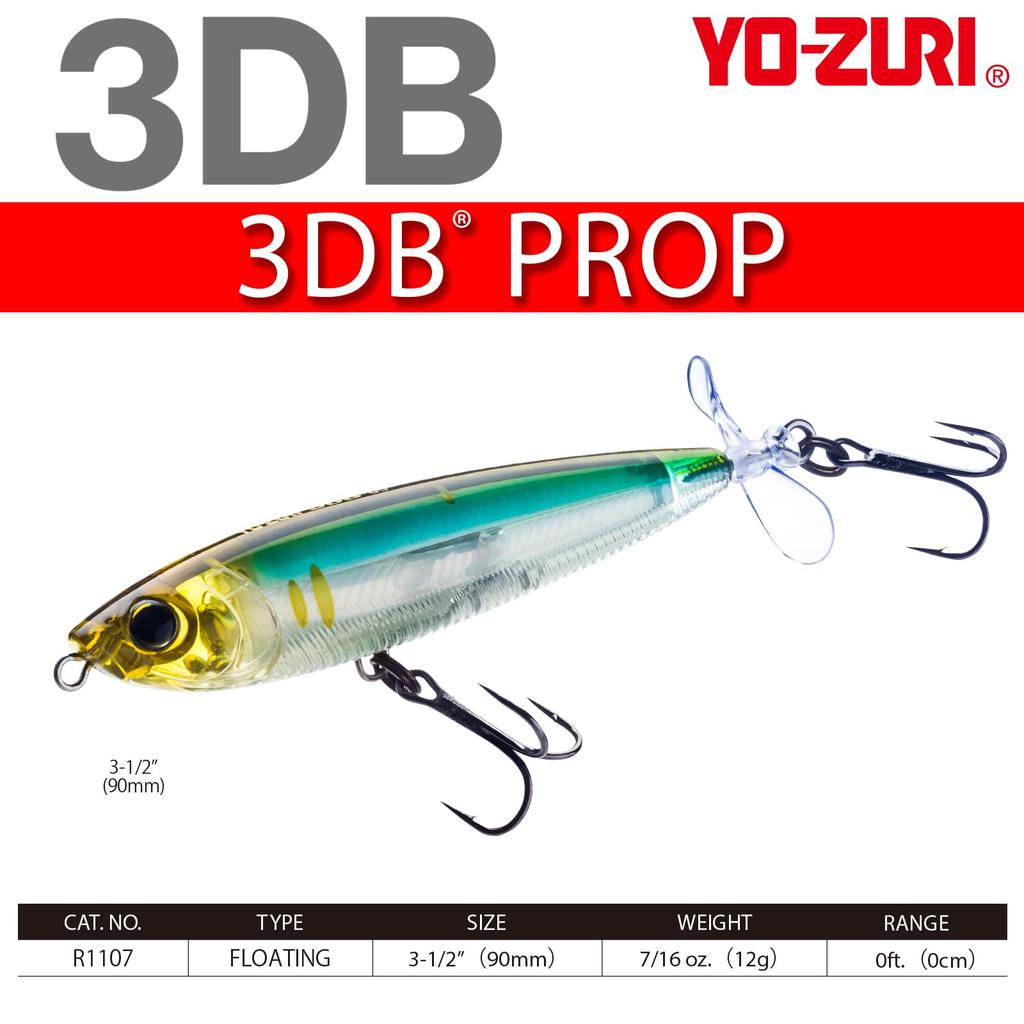 Воблер для басса 3DB Prop Floating 90мм Матовый Призрак Корюшка YO-ZURI Цвет
