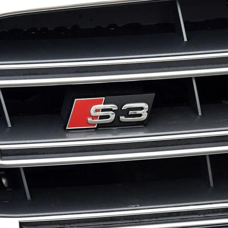 Car Accessories Front Grille Emblem for a2 Sline 8 A4L A4 A5 A6L A1 A3 S3 S4 S5 S6 S7 SA6 A7 SQ5 SQ7 SQ3 Logo Badge Styling