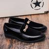Fashion Nightclub Party Casual Slip-On Shoes Men's PU Leather Loafers Comfortable Dress Shoes Men Pointy Toe Formal Business Footwear