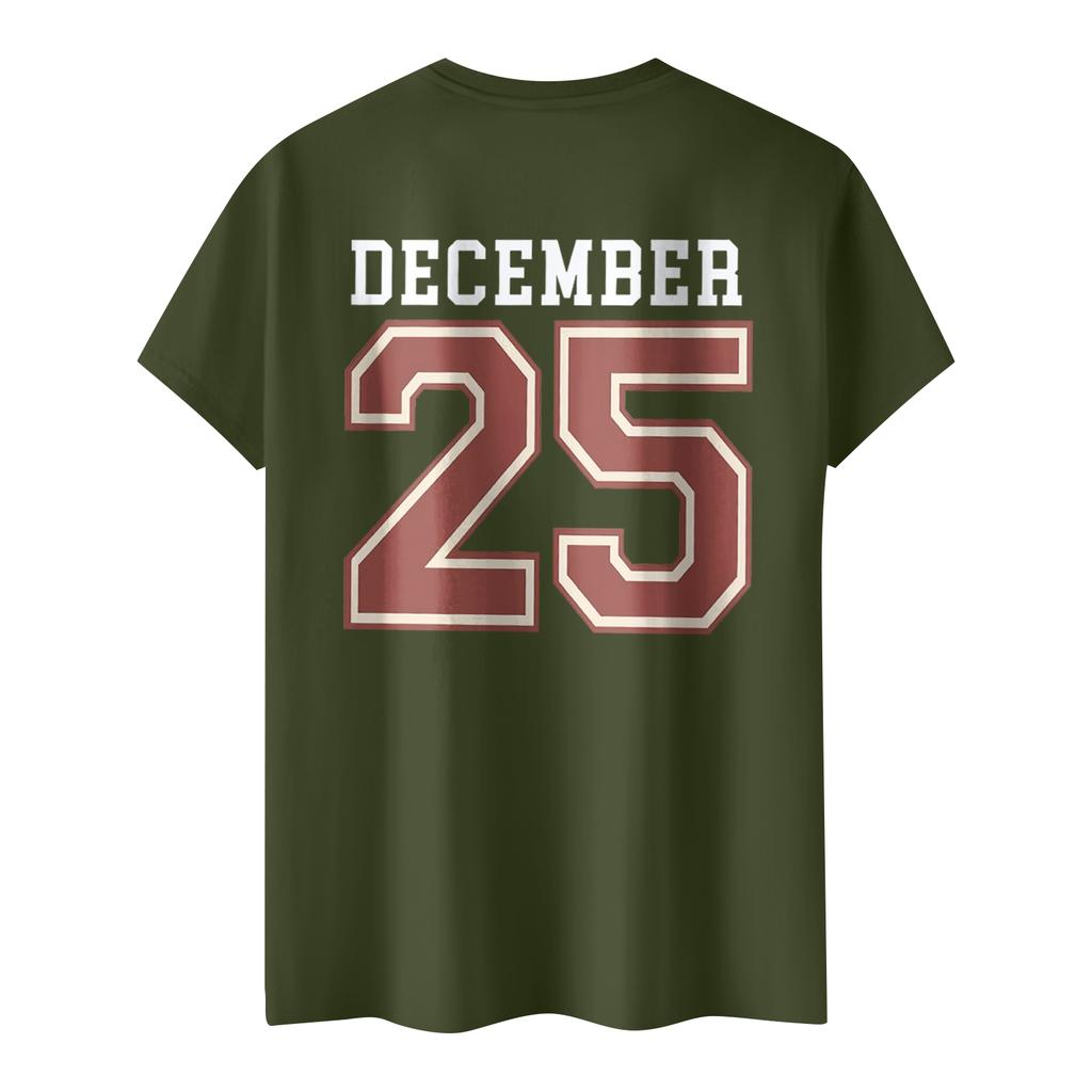 Women's Casual Printed T-Shirt Round Neck Pullover Short Sleeve Top