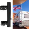 RV Flag Mount RV Ladder Flag Pole Holder Adjustable Heavy Duty Weather-Resistant Bracket Steel Rust-proof For Home Display