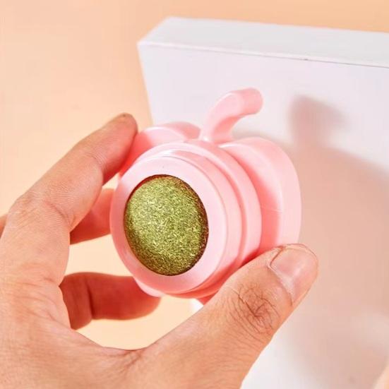 Мяч из кошачьей мяты Настенная присоска Игрушки для кошек Вращающаяся игрушка из кошачьей мяты Клейкая интерактивная игрушка в форме фруктов с пыленепроницаемой крышкой Способствует здоровью полости рта Игрушка для облизывания