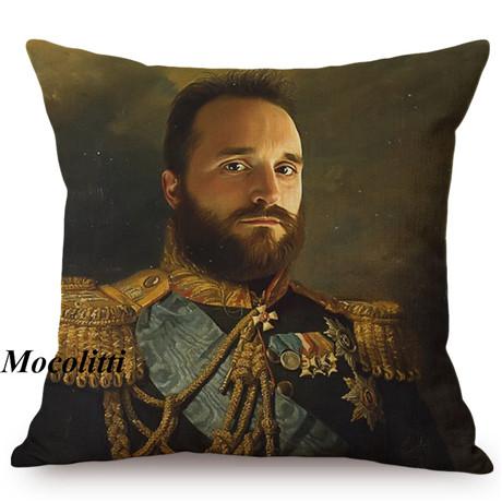 Military Generals Oil Painting Art Decorative Throw Pillow Case Celebrity Star General Costume Design Bedroom Sofa Cushion Cover