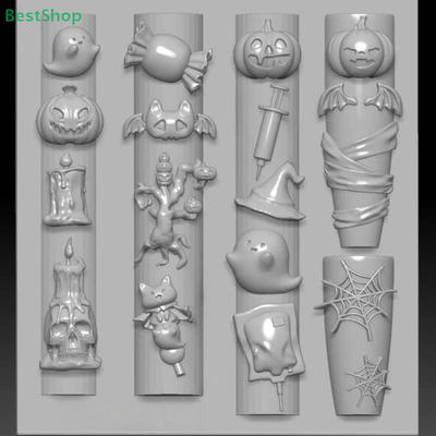 3D Силиконовая Форма для Ногтей Хэллоуин Тыква Паук Рельефная Форма Декор для Маникюра Прозрачный Шаблон