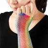 Wedding Party Costume Performance Rainbow Hollow Out Holes Gloves Disco Dance Fingerless Mesh Net