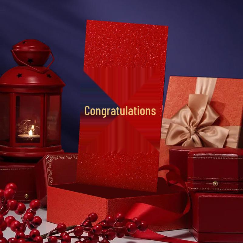 New Year Red Envelope - Large Sized, Hard Cardboard with Hot Stamping for Great Luck & Prosperity