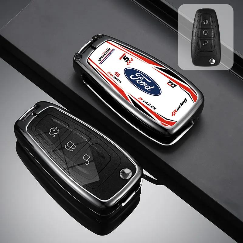 Car Sticker Car Sticker Ford Car Key Case Cover Shell Fob Key Bag For Ford Ranger C-Max S-Max Focus Galaxy Mondeo Transit Tourne