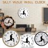 Silly Walk Wall Clock Creative Wall Clock Artwork Sweep Seconds Silent