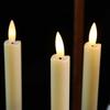 3 or 6 Pieces Short Or Long Flameless Wedding Decorative Taper Candles,6.5 /10 Inch Battery Powered Christmas Home Decoration