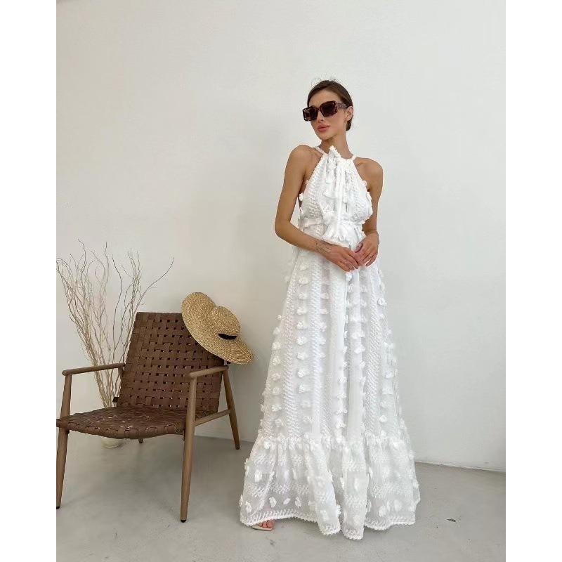 Женские темпераментные тонкие стереоплатья без рукавов с висячим вырезом