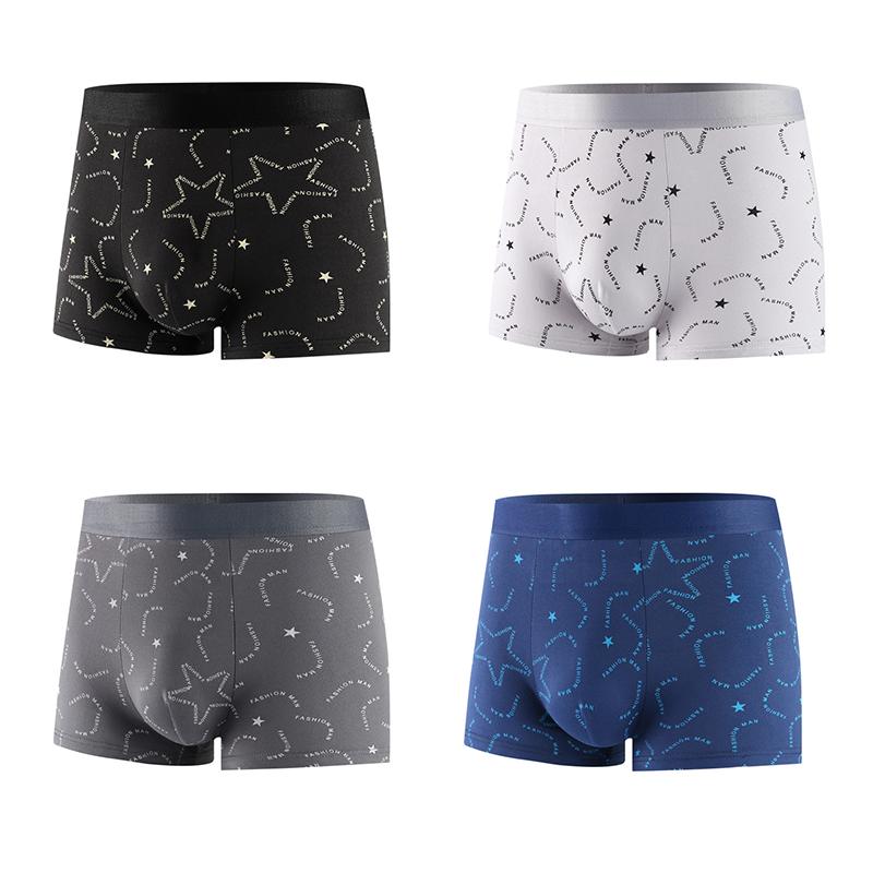 Мужские модные трусы-боксеры с принтом, мягкие, удобные, дышащие, приятные к коже, модное нижнее белье