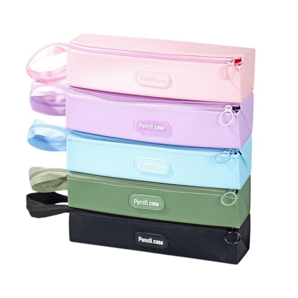 Zipper Silicone Pencil Case Large Capacity Pencil Bag Pencil Box Stationery Organizer Girls Boys