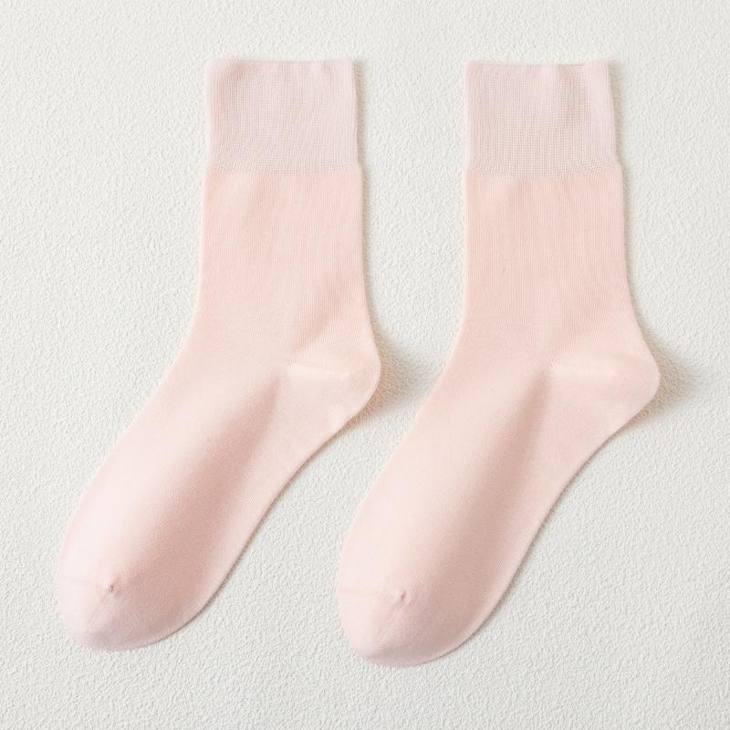 Женские весенне-летние тонкие хлопковые однотонные дезодорирующие влагоотводящие носки-трубы без косточек