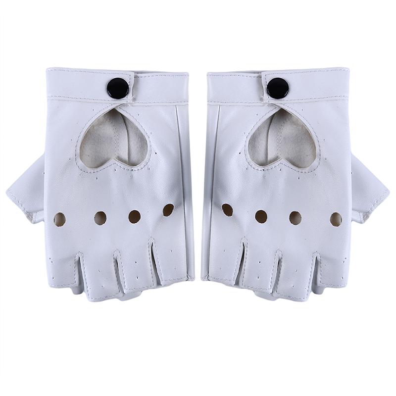 Fashion Half Finger Driving Women Comfortable Gloves PU Leather Fingerless Gloves For Women Black Red White Punk Glove