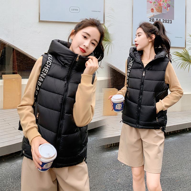 Утолщенный пуховый жилет, женский осенне-зимний короткий приталенный женский жилет, тонкое пальто