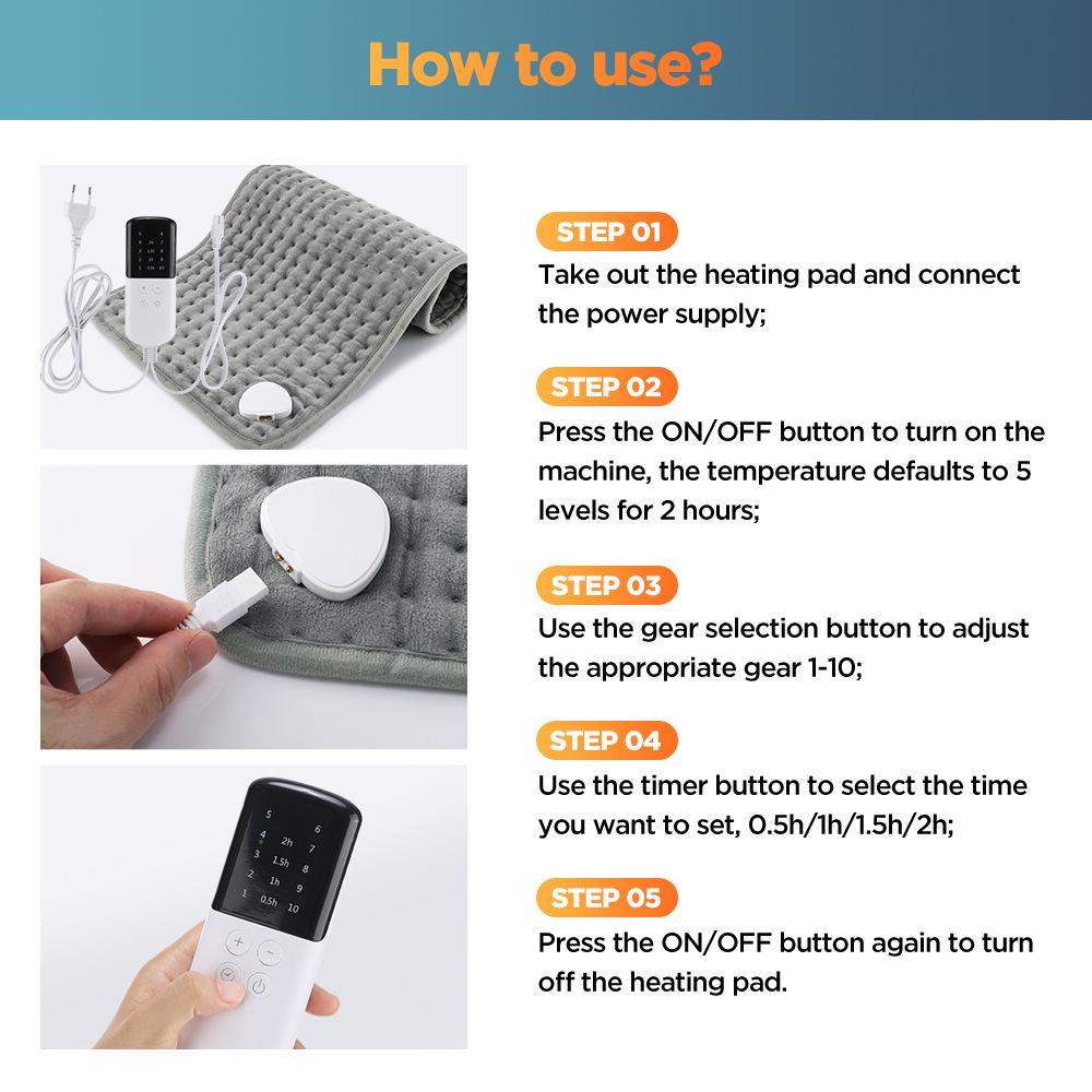 Электрическое одеяло с подогревом и десятью скоростями для зимней терапии