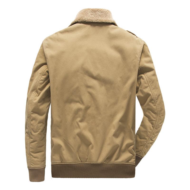 Куртка мужская осенне-зимняя мужская хлопковая куртка для людей среднего и пожилого возраста, бархатная куртка большого размера с несколькими карманами для рабочей одежды, мужская куртка