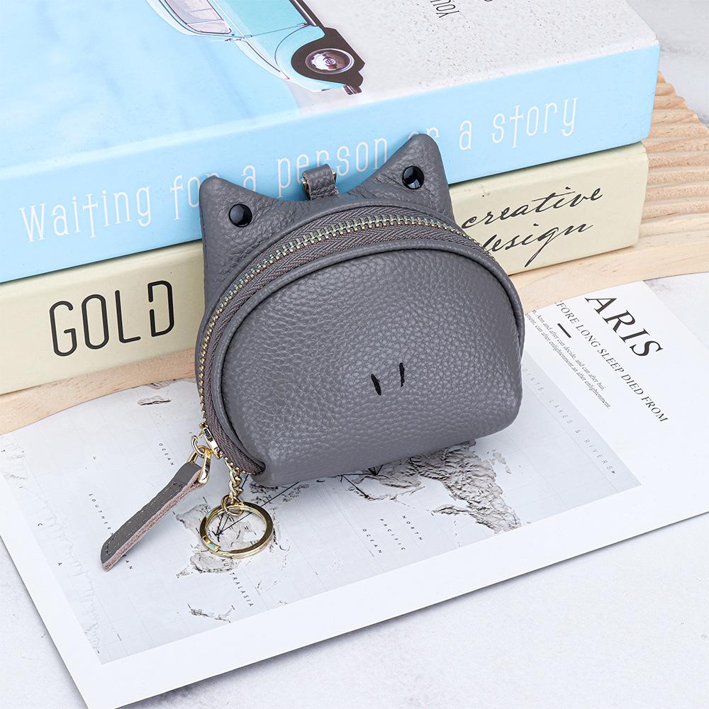 Кожаный кошелек-кошелек для монет Мини-кошелек Кошельки для мелочи с брелоком Женские на молнии Маленький держатель для монет Студенческие кошельки