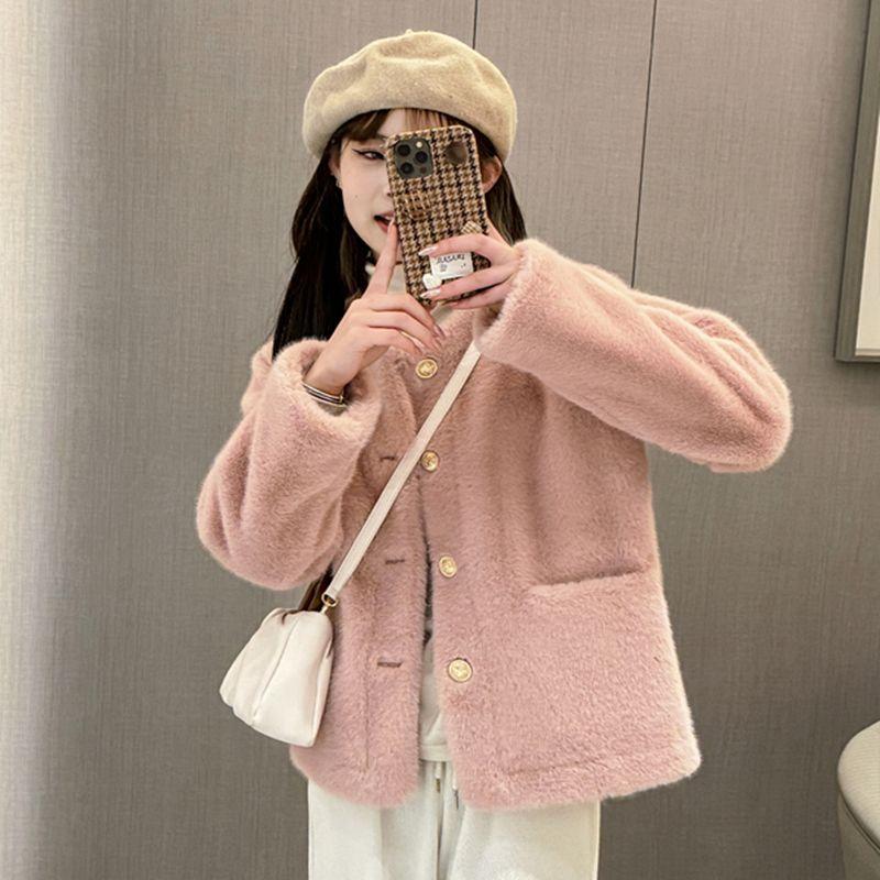 Роскошное зимнее толстое пальто из искусственного меха для женщин, экологичная дубленка, модная верхняя одежда