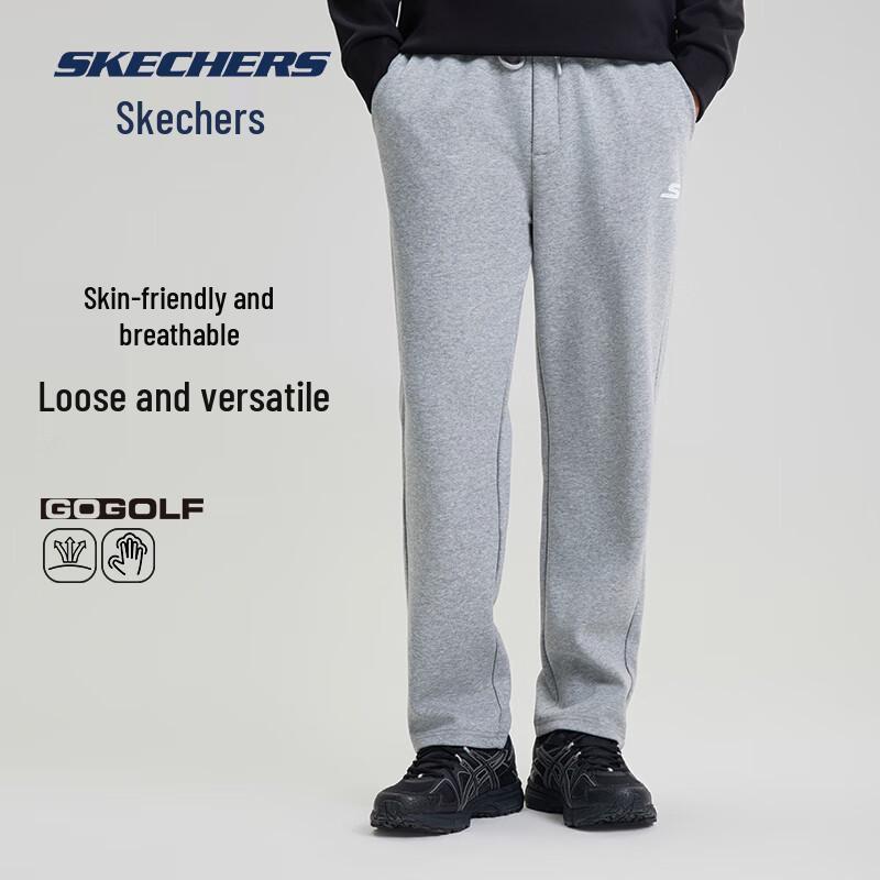 Skechers Универсальные свободные трикотажные спортивные брюки прямого кроя