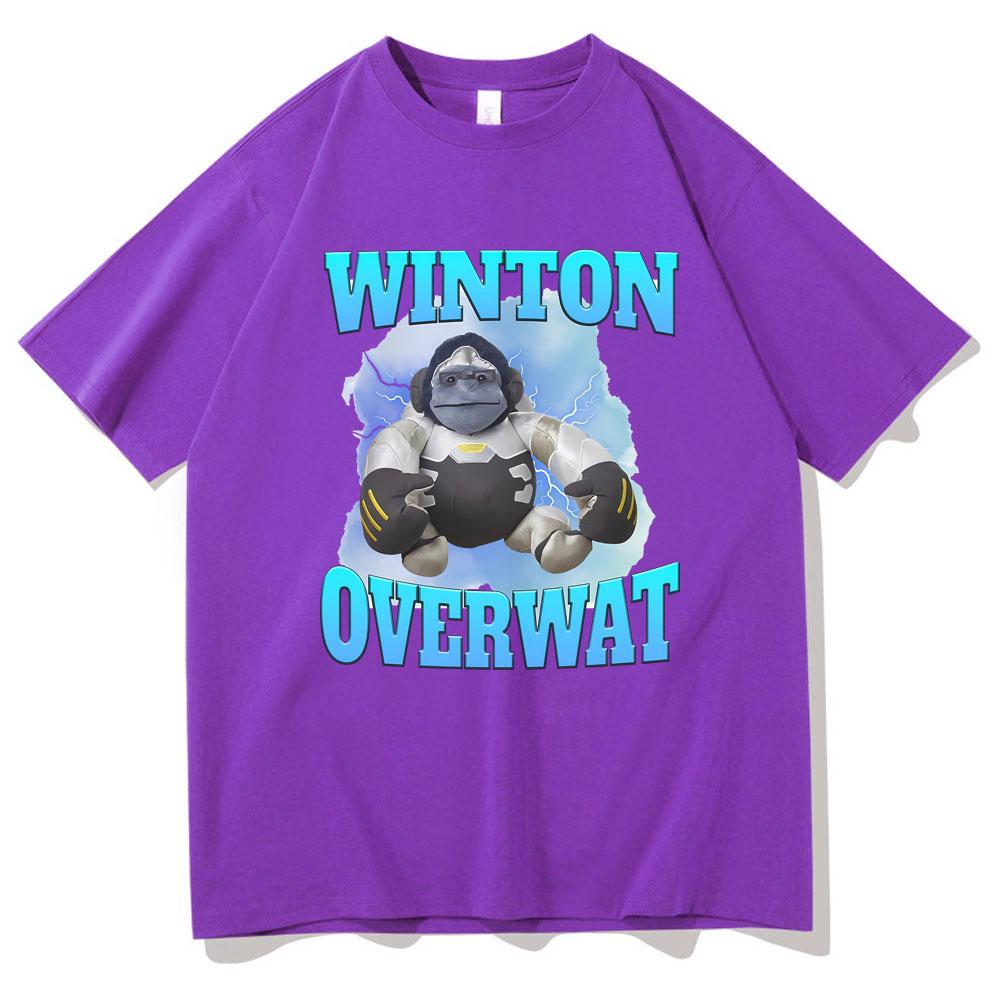 Winton Overwat Meme Funny Meme Tshirt Mens Summer Tees Men Women Fashion Oversized Streetwear Male Vintage Casual Loose Tshirt