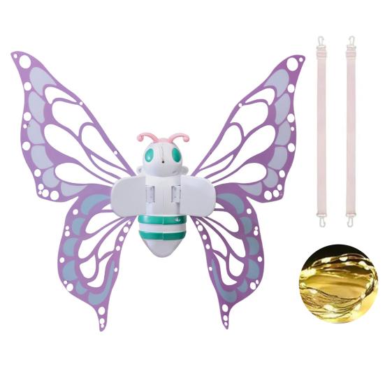 Электрические крылья бабочки, хлопающие крылья фей-эльфов со светодиодными огнями, музыкальные детские легкие хлопающие крылья с регулируемыми ремнями для костюмированных вечеринок